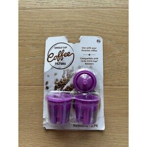 BRA Eco Friendly Reusable Coffee Filter for K-Cup 1.0 & 2.0, 2 Pack, Purple